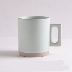 Custom Logo Coffee Ceramic Mug With Wooden Handle Porcelain Reusable Coffee Cup Mug Gift Set