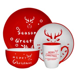 Hot Modern style moose porcelain tableware luxury four-piece round tableware set