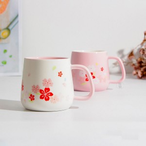 Sakura tea milk porcelain mug cup custom logo handmade ceramic mugs coffee
