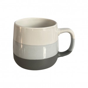 Simple ceramic mug pure color band hand put ceramic cup personality splicing color printed logo office water cup