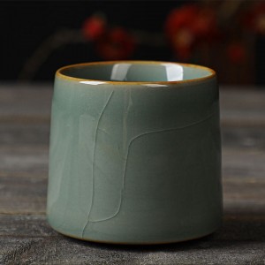 Creative Rotating Tumbler Whiskey Teacup Lead-free Thickened Short Wine Water Cup Ceramic Coffee Cup