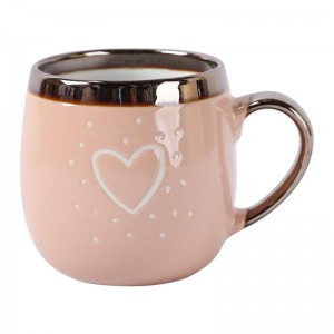 Porzellantasse mit Metallrand, Werbegeschenk für den Valentinstag, individuelle Keramiktasse in verschiedenen Spezifikationen und Farben