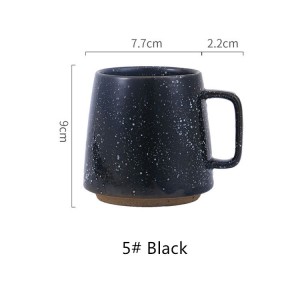 Velkoobchod 12oz rustikální ručně vyráběný keramický šálek na kávu Japonské vintage hliněné kropenaté hrnky