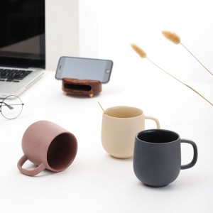 Velkoobchod Eco Friendly Matt Glazed Nordic Clay Kulatý keramický porcelánový hrnek na kávu