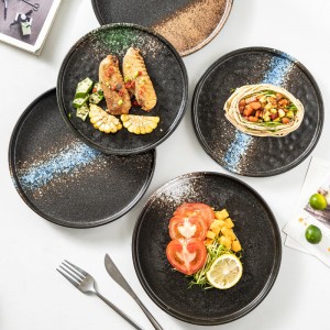 7 Catering Tableware Manufacturer Custom Print Porcelain Ceramic Dinner Shallow Plate for Restaurant Hotel Home