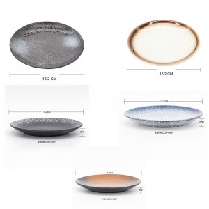 High Quality 6 Inch Glazed Home Sets Restaurant Plate,Use Ceramic Round Lunch Rice Stoneware Dinner Plates
