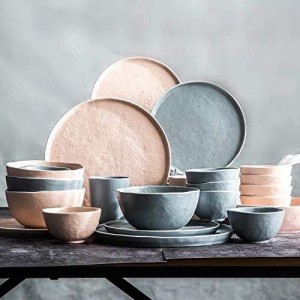 Wholesale custom logo matte speckle nordic style dinnerware sets ceramic tableware set dinner set porcelain