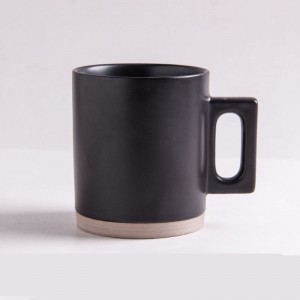 Custom Logo Coffee Ceramic Mug With Wooden Handle Porcelain Reusable Coffee Cup Mug Gift Set