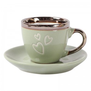 Porzellantasse mit Metallrand, Werbegeschenk für den Valentinstag, individuelle Keramiktasse in verschiedenen Spezifikationen und Farben