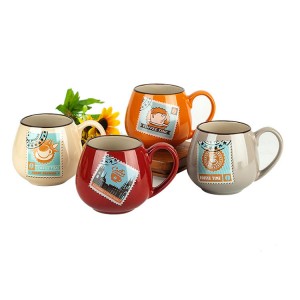 Best price of custom logo enamel coffee mug christmas ceramic mug