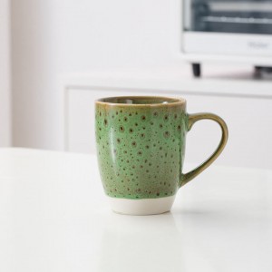 china manufacturer vintage style reactive green stoneware retro personalised coffee mugs
