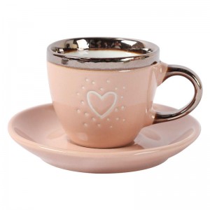 Porzellantasse mit Metallrand, Werbegeschenk für den Valentinstag, individuelle Keramiktasse in verschiedenen Spezifikationen und Farben