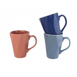 Color Glazed Ceramic Mugs Set Coffee Cup Diamond Nordic Ceramic Mugs for Coffee