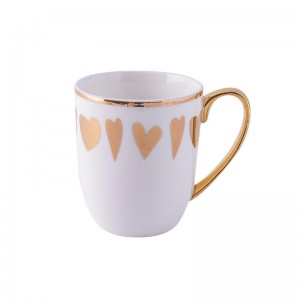 Flypeak New Arrival hurtownia Nordic porcelanowy kubek do kawy złoty uchwyt ceramiczny kubek marmurowy ceramiczny kubek do kawy