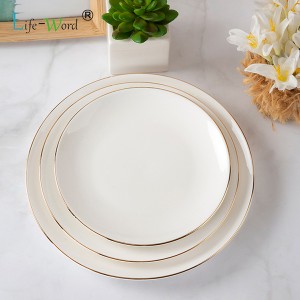 16pcs Porcelain Dinner Set with Gold Rim