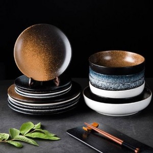 Farfurie de restaurant de înaltă calitate, de 6 inci, cu glazură, folosiți farfurii rotunde din ceramică pentru prânz, orez, gresie