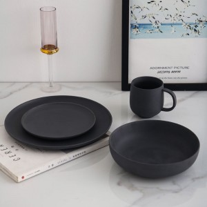 Modern Christmas Luxury Matt Black Ceramic Mug Ceramic Dinner Set Dinnerware Sets for Restaurant