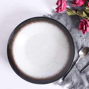 Assiette personnelle pour restaurants vaisselle en porcelaine glaçure récative décorative ensembles de vaisselle ensemble de dîner en grès de luxe