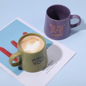 Custom Sublimation Bone Nordic Enamel Heat Transfer Vintage Fashion 375ML Porcelain Ceramic Coffee Mugs