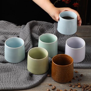 Creative Rotating Tumbler Whiskey Teacup Lead-free Thickened Short Wine Water Cup Ceramic Coffee Cup