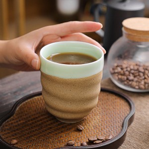 Tazze da caffè in stile giapponese Logo personalizzato Tazza in ceramica Tazza da caffè Cucina Bicchieri Ristorante Stoviglie Tazze in ceramica all'ingrosso