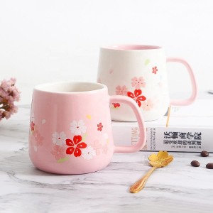 Sakura čaj i mlijeko porcelanska šolja šolja prilagođeni logo ručno rađene keramičke šolje za kafu