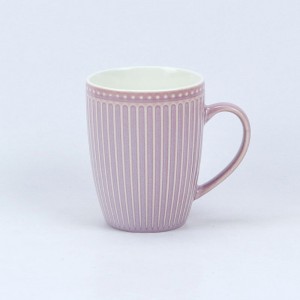 Chinese manufacturer Nordic style new bone china reactive glaze drum embossed ceramic coffee mug