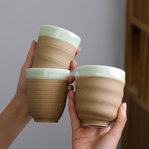 Tazze da caffè in stile giapponese Logo personalizzato Tazza in ceramica Tazza da caffè Cucina Bicchieri Ristorante Stoviglie Tazze in ceramica all'ingrosso