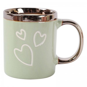 Porzellantasse mit Metallrand, Werbegeschenk für den Valentinstag, individuelle Keramiktasse in verschiedenen Spezifikationen und Farben