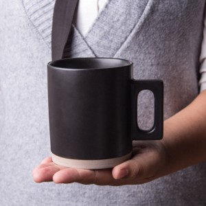 Custom Logo Coffee Ceramic Mug With Wooden Handle Porcelain Reusable Coffee Cup Mug Gift Set