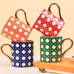 Nový design Keramický hrnek šálek na kávu v severském stylu Porcelánový hrnek na kávu Velkoobchodní prodej loga na zakázku
