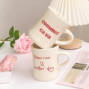 Waist mug ins ceramic mug coffee mug customizable design text logo