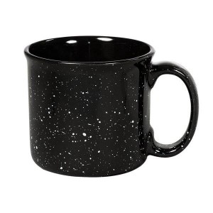 Wholesale custom speckled sublimation ceramic campfire camping coffee mug for camper Hiking camp fire 15oz black purple vintage