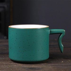 Creative Irregular Handle Small Tea Cup Gift Milk Tumbler Drinkware Ceramic Espresso Coffee Cup