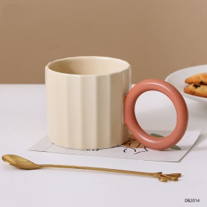 customizable stripe gift mug cup fancy ceramic coffee mugs with big handle