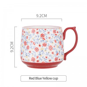 Fashion Floral Ceramiczne Zastawy Stołowe Kubek Kubek Śniadaniowy Kawy Wody