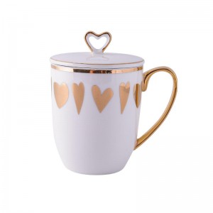 Flypeak New Arrival hurtownia Nordic porcelanowy kubek do kawy złoty uchwyt ceramiczny kubek marmurowy ceramiczny kubek do kawy