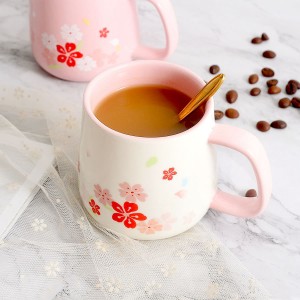 Sakura čaj i mlijeko porcelanska šolja šolja prilagođeni logo ručno rađene keramičke šolje za kafu